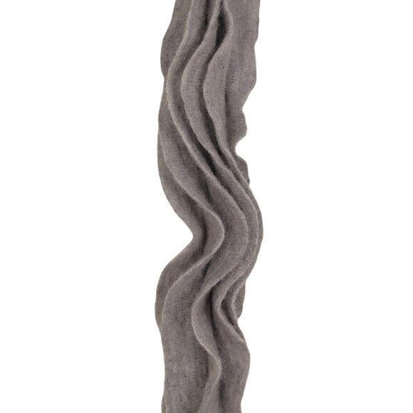 J.JILL Ruffled Gray Scarf OS 100% Wool - Picture 3 of 4